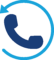 phone-circle-icon Phone handset with circular arrow symbolizing call back or return call